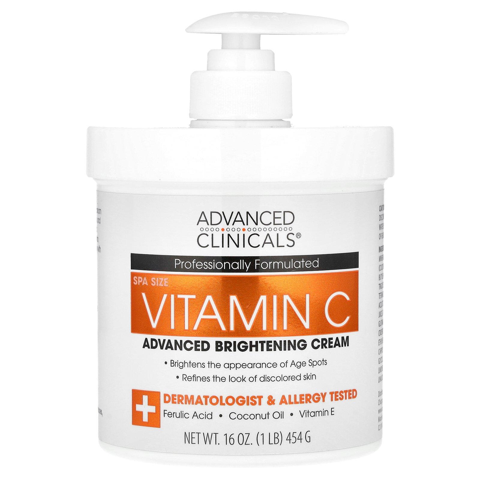 Advanced Clinicals Vitamin C, Advanced Brightening Cream, 16 oz (454 g)
