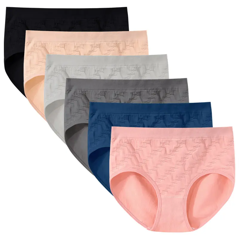 Luxurious Textured Briefs For Women -Ultra-Soft, Breathable & Stretchy Intimates With Seamless Comfort - Fashionable ElasticWaistband Underwear Set - Everyday Wardrobe Essential