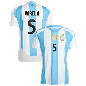 Argentina Home Alan Varela #5 Jersey 2024-2025, White and Blue Alan Varela #5 Argentina Home Jersey