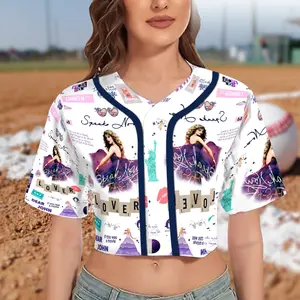 TSwifties Cropped Jersey, T.S Women's baseball short sleeves with welts (rave jersey, festival jersey, rave top, festival top, rave wear, crop top jersey, crop top)