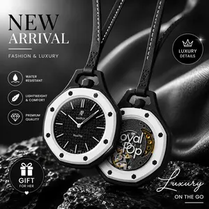 New S watch Collection Mechanical Watch, Ceramic Bezel Necklace Watch, Premium Gift for Men & Women