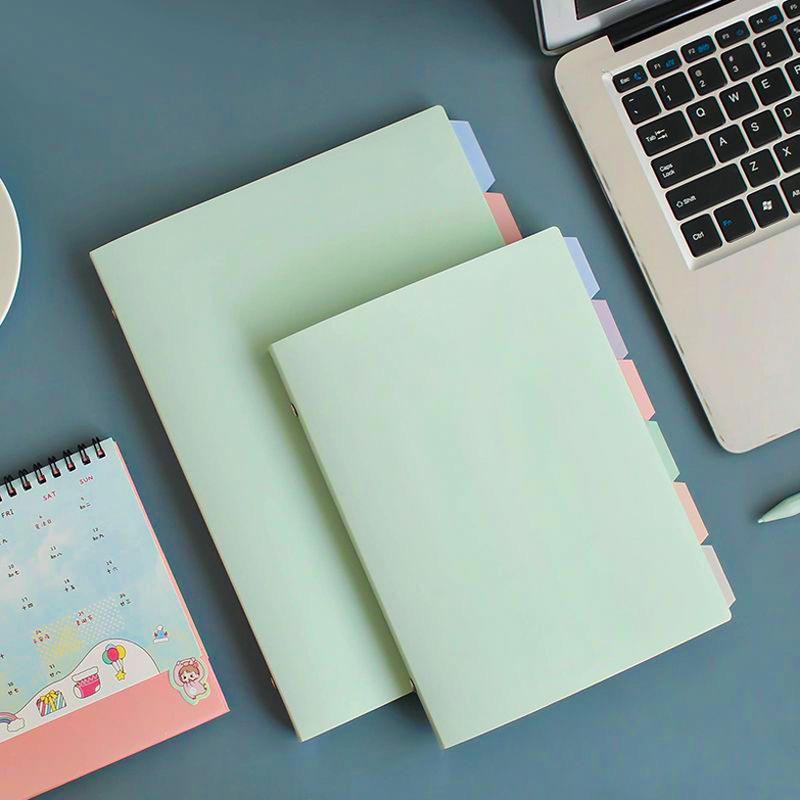 B5 Detachable Journal Notebook A5 Soft Pastel Color with Pastel Index Divider, 26 & 20 Holes, Removable Binder, Waterproof Cover & 20 Sheets Paper
