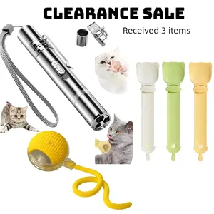Clearance sale! Pet gift package. Includes cat ball toy, cat stick feeder, laser toy. All 3 items arrive at your hand.