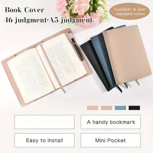 4PCS A5 Notebook Covers with Pen Slot and Strap. Featuring a soft, durable and elegant design, they are suitable for diaries, notebooks and study books, perfect for school use and as gifts for book lovers.