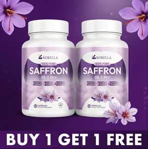 [ BUY 1 GET 1 FREE] Korella Saffron Extract [88.5mg] for Stress, Mood & Focus – Natural - Mood & Focus & Body Balance in 2 Daily Capsules