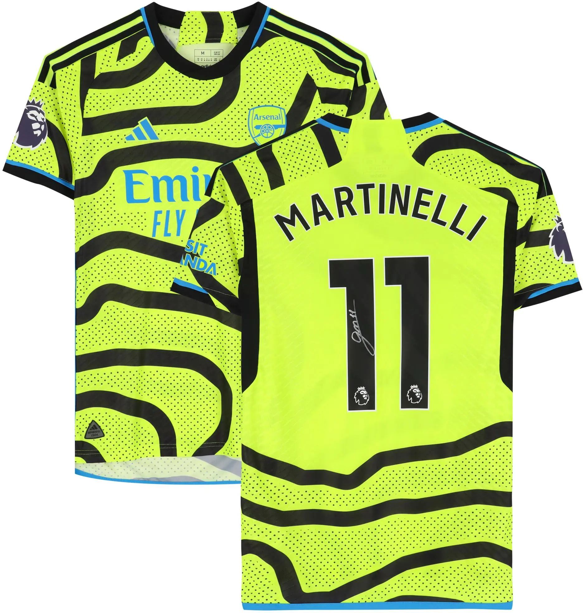 Gabriel Martinelli Arsenal Autographed 2023-24 Yellow Adidas Authentic Jersey - Fanatics Authentic Certified