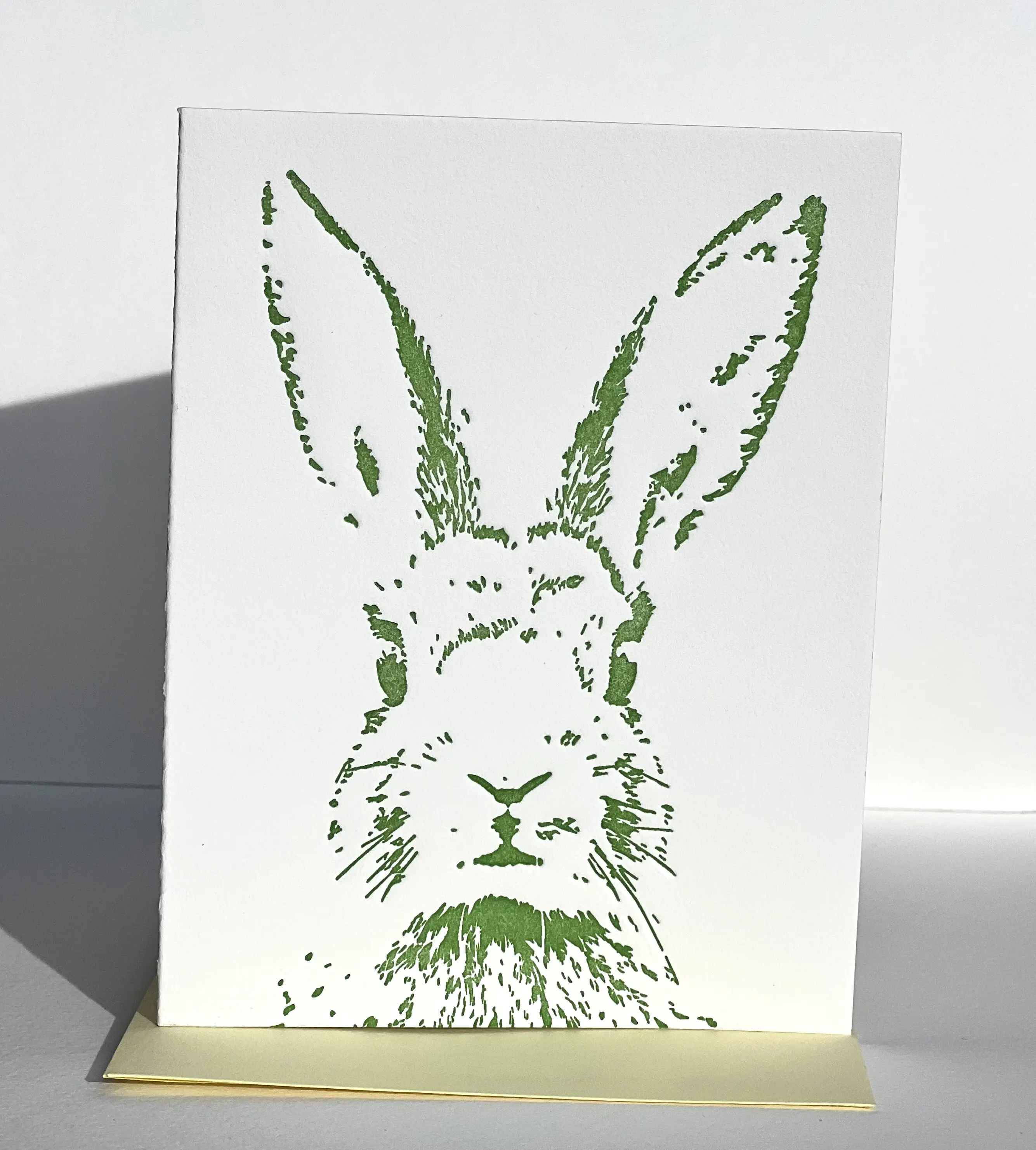 Easter Bunny Card | Green Letterpress Easter Card