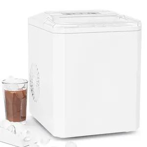 Ice Maker, Portable Ice Machine Self-Cleaning, 9 Cubes in 6 Mins, 26 lbs/24Hrs, 2 Sizes of Bullet Ice for Home Party Office Kitchen Utensils
