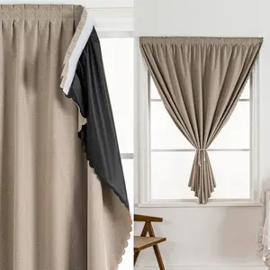 1pc Magic Tape Blackout Curtain, 100% Light Blocking Dustproof Insulated, Thermal Insulated Curtain, Easy Installation for Bedroom Living Room Kitchen Blackout Window Cover