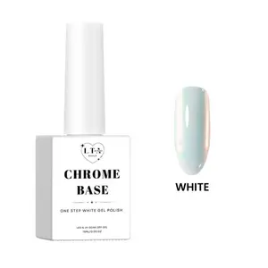 White Chrome Base Gel for Nail - One-Step 15ml Pigmented Gel Polish
