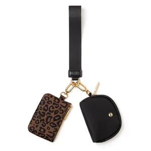 MEXS Mini Zip Around Wristlet Wallet for Women Dual Pouch Wristlet Portable Coin Purse Mini Women Coin Pocket dualpouchwristlet