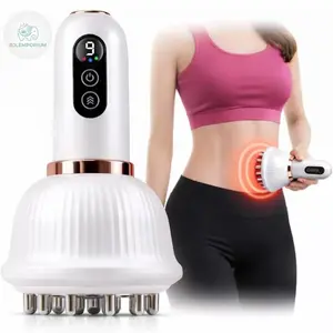 [BJLE] Professional Handheld Massager for Muscle - Rechargeable Device with Heat & Vibration for Full-Body Care on Neck, Back, Arms, Waist, Belly & Legs, Portable White Gift