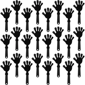 24 Pieces Black Hand Clappers 7.5 Inch Clappers Noisemakers Noise Makers Party Favors Plastic Party Clapper for Sporting Events Cheers Ball Dance Basketball Football Noisemakers（Black）