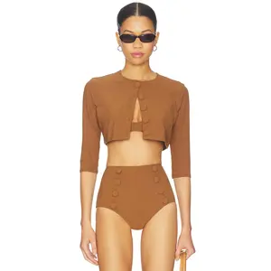 Lisa Marie Fernandez Cardigan in Caramel