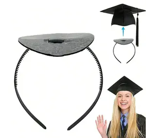 1PC Sturdy Non-Slip Graduation Cap Headband, Black Plastic Hairband For Graduates And Women, Perfect For Graduation Party Celebration (Cap Not Included)