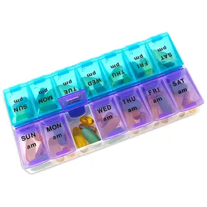 Weekly Organizer Box – 7 Day AM/PM Storage Case | Dual-Section Daily Organizer with Large Compartments | BPA-Free, Travel-Friendly, Secure Snap Lock