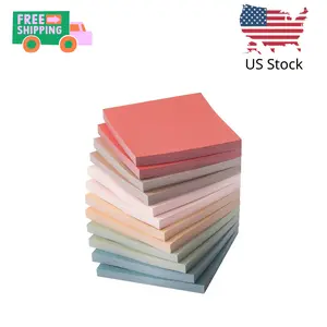 Sticky Notes, 3"x3", 12 Pads, Vintage Colors, Self-Stick Pads, Aesthetic, Colorful, Bulk