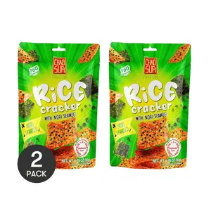 CHAO SUA Thai Crispy Rice Snacks - Seaweed Flavor, 50g x 2 Packs | Must-Have from Thailand 711 & Big C | Crunchy & Delicious
