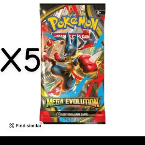 Pokemon English ME1 Mega Evolution Booster CARDS LIVE OPENING X5 Mega Lucario ex & Gardevoir ex Power Cards