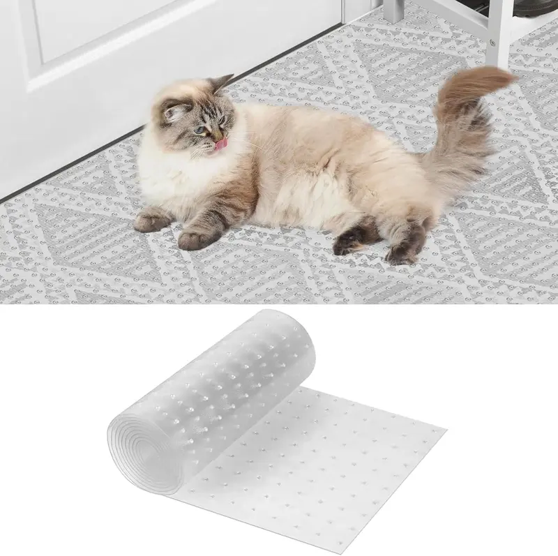 Carpet Protector for Pets - 63in*15.7in Plastic Office Chair Mat for Carpet Floor for Rolling Chair Mat Protector Carpeted Floors Mats, Heavy Duty Office Desk Chair Mat for carpet Floors (Easy to Cut)
