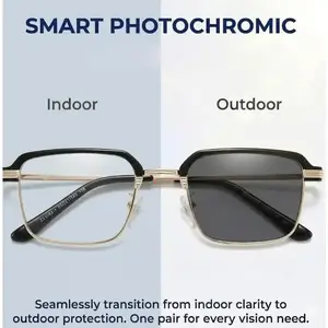 HD Reading Glasses-Anti-Blue Light, UV Protection | Perfect for Work, Travel & Everyday Comfort Photochromic Lens