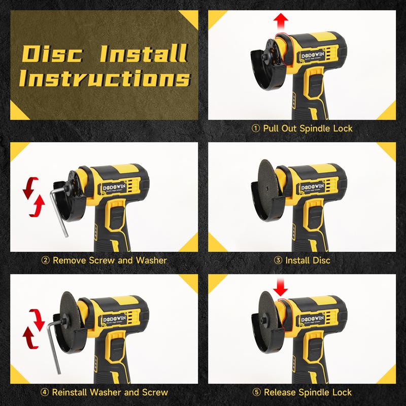 19500RPM Mini Cordless Angle Grinder, Electric Polishing Grinding Machine, Lithium Battery Power Tool W/ 2 Batteries & Accessories.Metal Polishing Machine, Suitable For Wood, Metal, Stone, Concrete Grinding, Precision Polishing, Great Christmas Gift