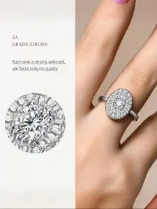 Ultra-Sparkling 5A Zirconia Ring - Oval-Cut Solitaire Promise Ring for Women | Elegant Wedding, Anniversary, and Engagement Rings