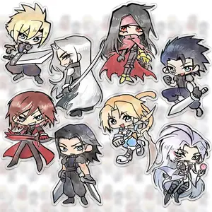 Final Fantasy Acrylic Keychain Vol 1: Cloud Strife, Zack Fair, Sephiroth, Genesis Rhapsodos, Angeal Hewley, Vincent Valentine, Kuja, Zidane