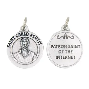 3/4" Round St. Carlo Acutis Medal – Patron Saint of the Internet