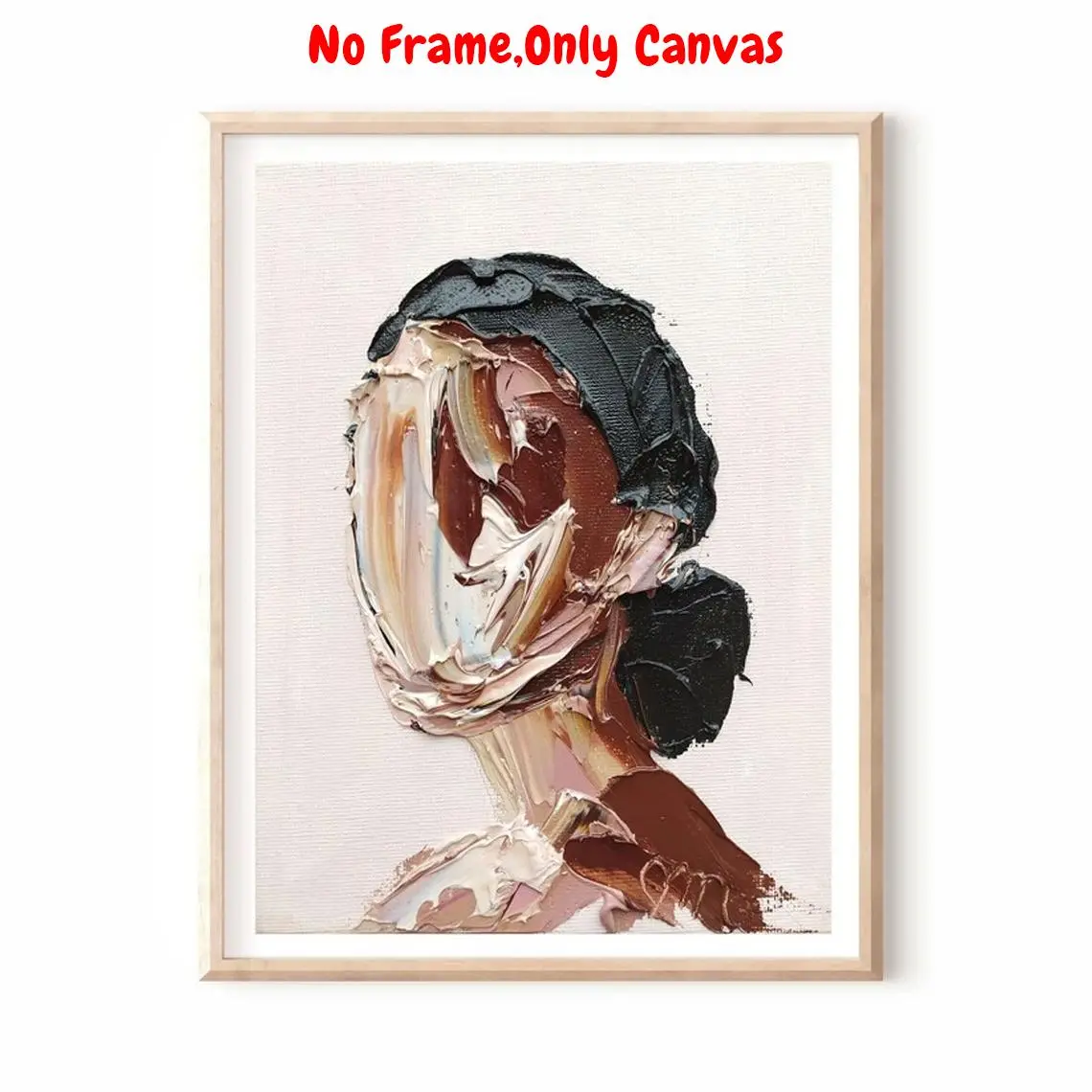 Abstract Black Woman Face Canvas Painting, Abstract Face Design, Modern Wall Art Painting, Wall Art Decor for Home Living Room Bedroom Office, Poster, Artwork