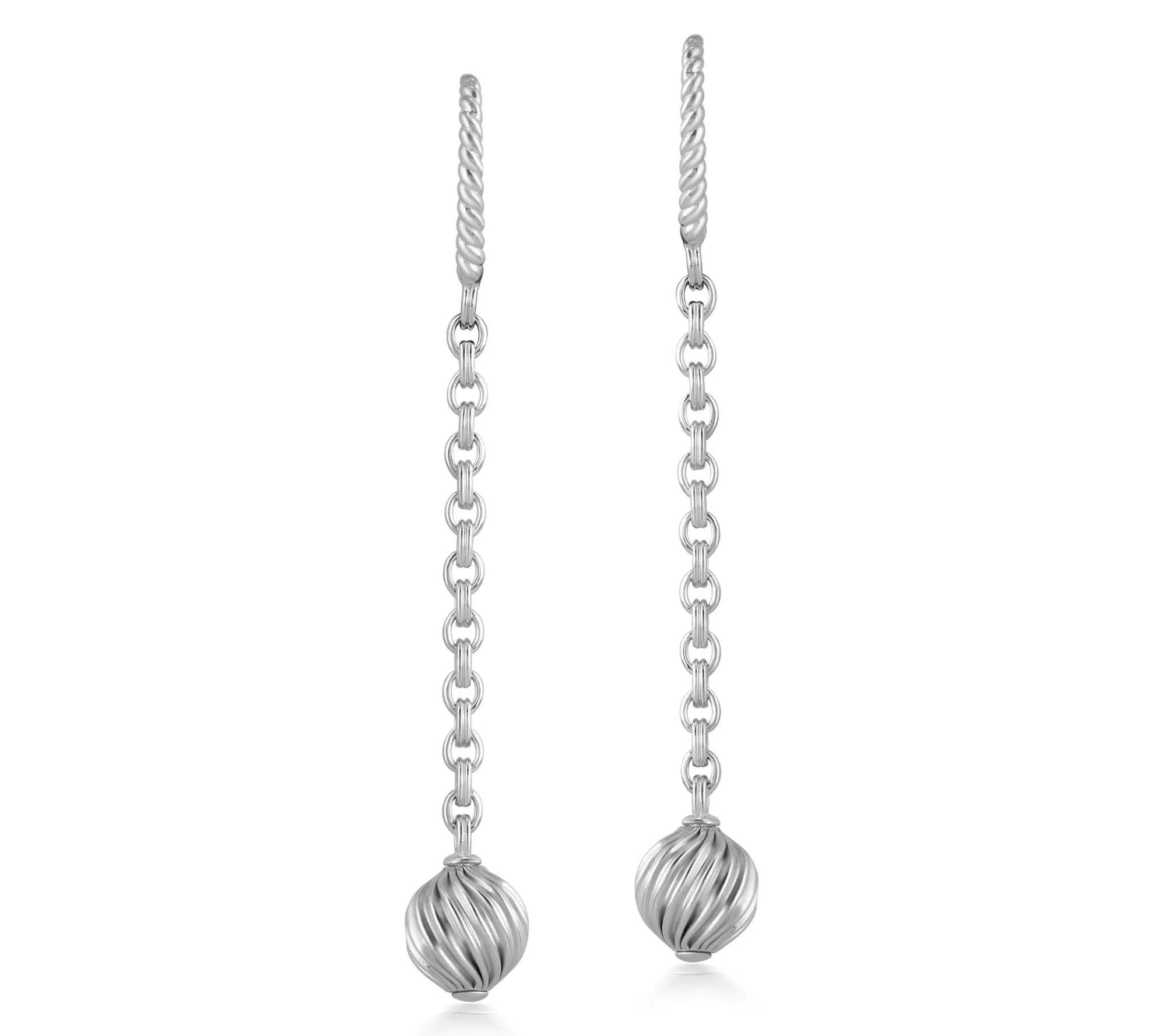 Christian James by Scott Grimes Sterling 3" Bead Drop Earrings