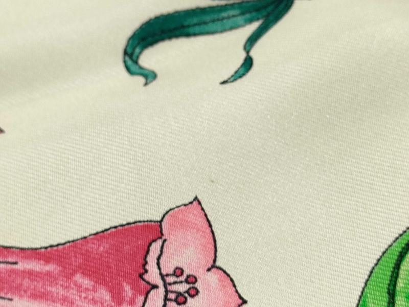 Pre-owned Gucci Silk Scarf Scarve Vintage 60s 100% Silk Floral Flora Made in Italy