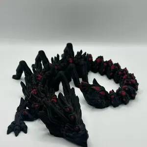 3D Printed Black Widow Dragon Articulating 13 Inch