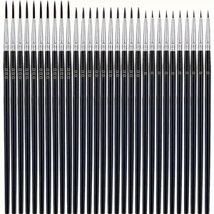30pcs Fine Detail Oil Paint Brushes Set, Mini Model Craft Line Art Brush for Watercolor Acrylic Oil Paints, Nylon Material