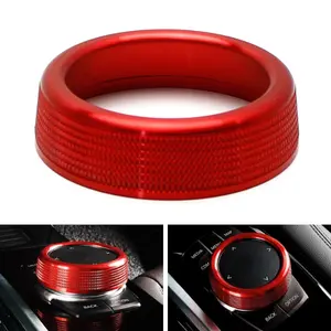 Red Knob Cover Ring For BMW 1 2 3 4 5 6 7 XSeries 7-Button Multimedia Controller