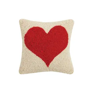 Red Heart Throw Pillow