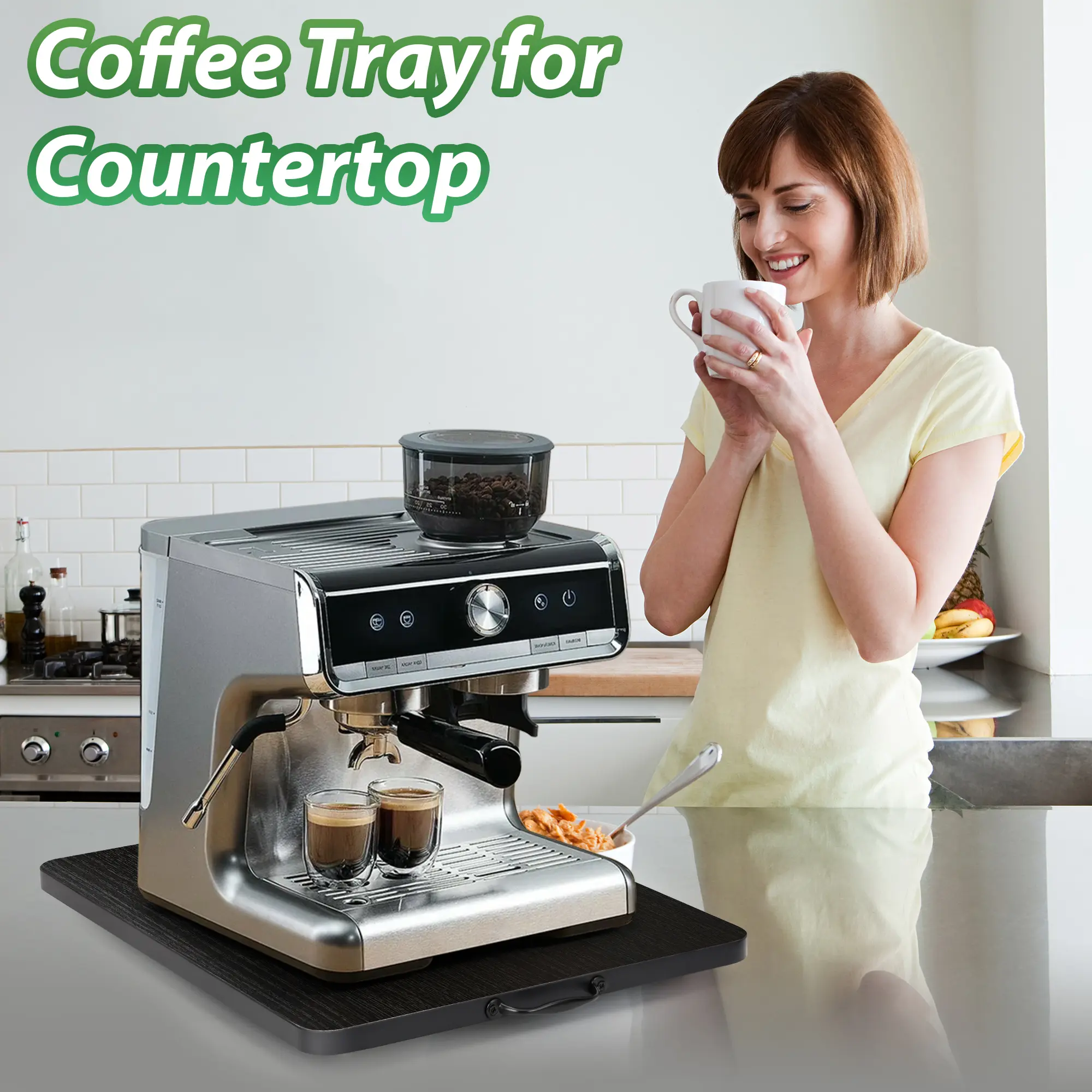Appliance Slider, Sliding Tray for Coffee Maker, Coffee Pot Slider for Countertop, 360° Rolling Tray Appliance Slider for Kitchen Appliances