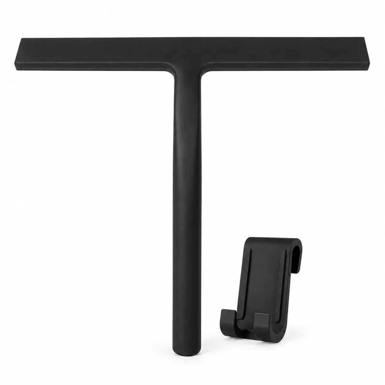 Silicone Shower Squeegee for Glass Doors, Windows and Mirrors, with Hanging Hook for Easy Storage