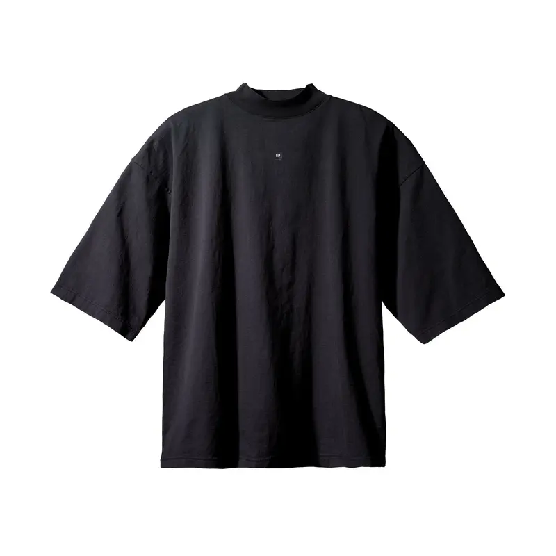 GAP x Yeezy Engineered by Balenciaga Women's Small Logo 3/4 Sleeve Crew Neck Cotton Tshirt - Oversized Boxy Cut Casual Sports Top, Machine Wash, Extra Long, All Seasons Clothes for Women