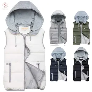 Yimoon Women's Puffer Vest Zip Up Quilted Padded Winter Sleeveless Hooded Vest Gilet Warm Jacket Outerwear Vest