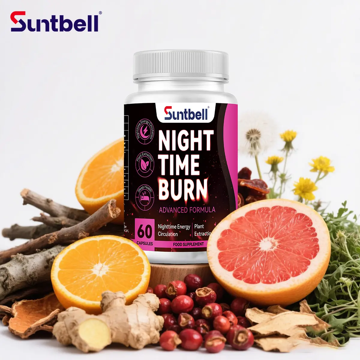 Suntbell Night Time Burn Capsules - Nighttime Wellness Supplement for Energy Support, Circulation Enhancement, Sleep Health