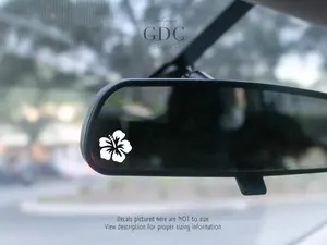 Hibiscus car decal, hibiscus flower sticker, hawaiian flower decal, tropical car decal, floral vinyl sticker, small hibiscus decal for mirror