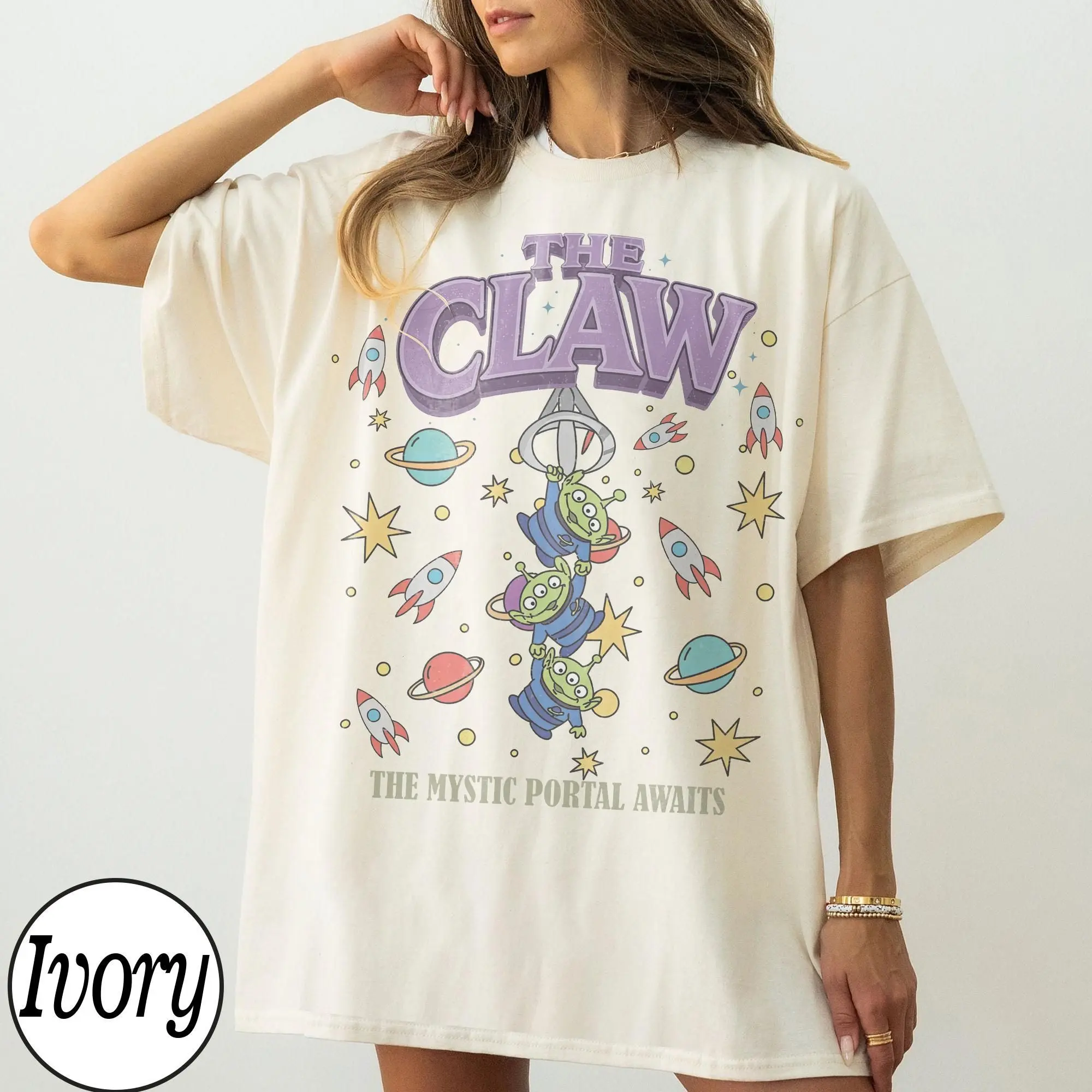 Retro Story Aliens The Claw WDW Shirt, Pizza Planet The Mystic Portal Awaits,  Pizza Planet Trip Tee
