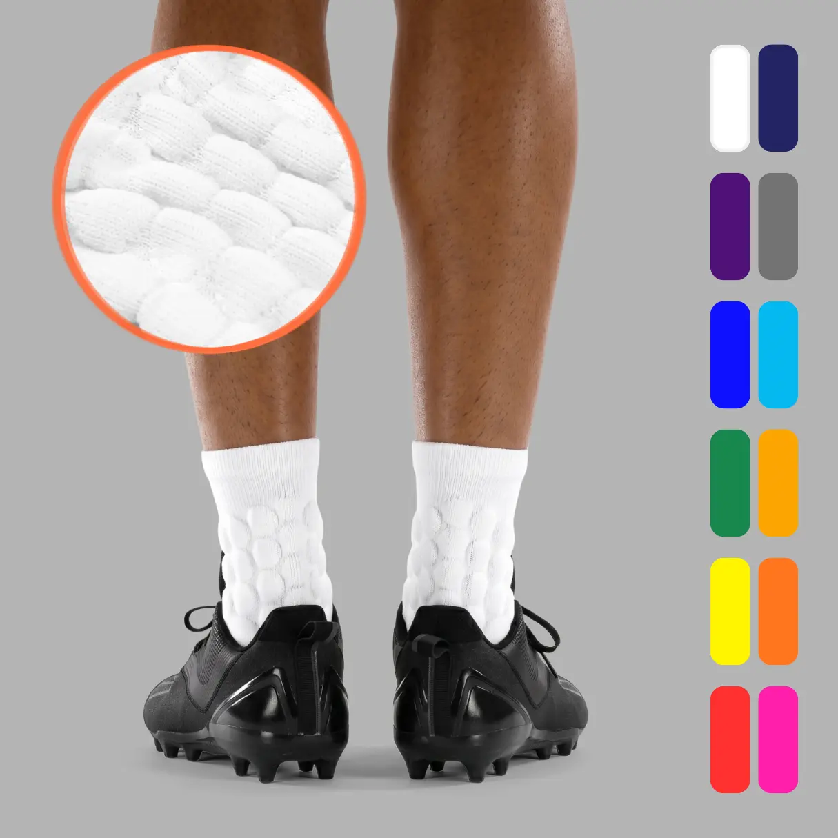 SLEEFS Padded Sports Short Socks - Multiple Colors - Premium Nylon/Spandex Blend for Moisture-Wicking & Support - Ideal for Football, Soccer, Baseball, and Running - Versatile Ribbed Elastic Design for All Sports