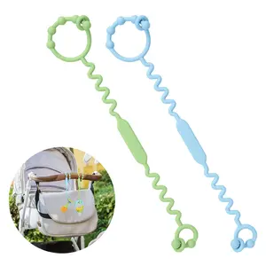 Silicone Teether Clip, 2 Counts Adjustable Baby Pacifier Holder, Anti-drop Pacifier Teether Toy Strap, Baby Teething Relief Toy, Sensory Teether