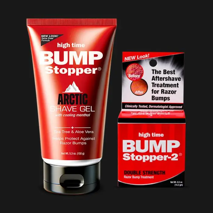 BUMP STOPPER Men's Perfect Pair Shaving Kit - Clinically Proven Shaving Products with Ingrown Hair Solutions, 5.3 fl oz Soothing Menthol Cooling Foam, Double Strength Treatment Tea Tree Oil Aftershave for Smooth Shave