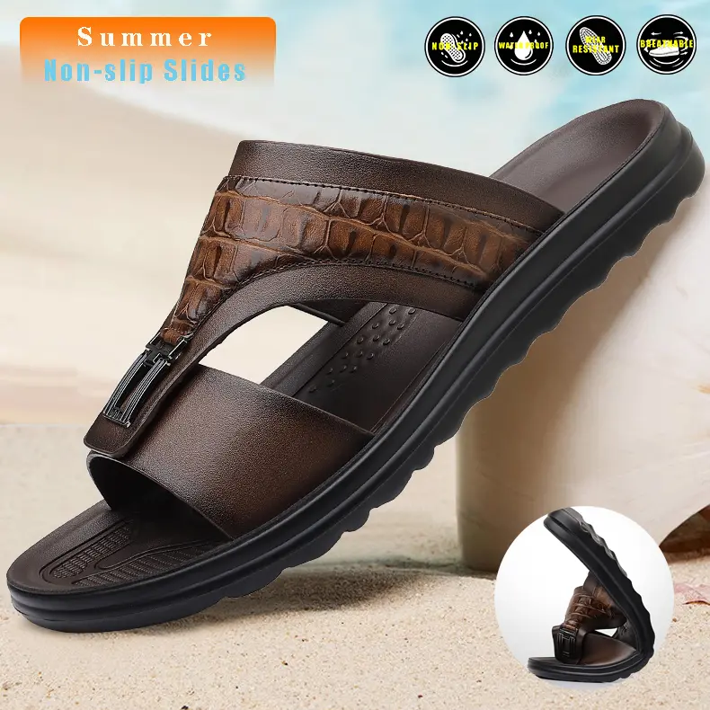 Men’s Summer Outdoor Non-Slip Casual Slide Sandals — Versatile Beach One-Strap Slides