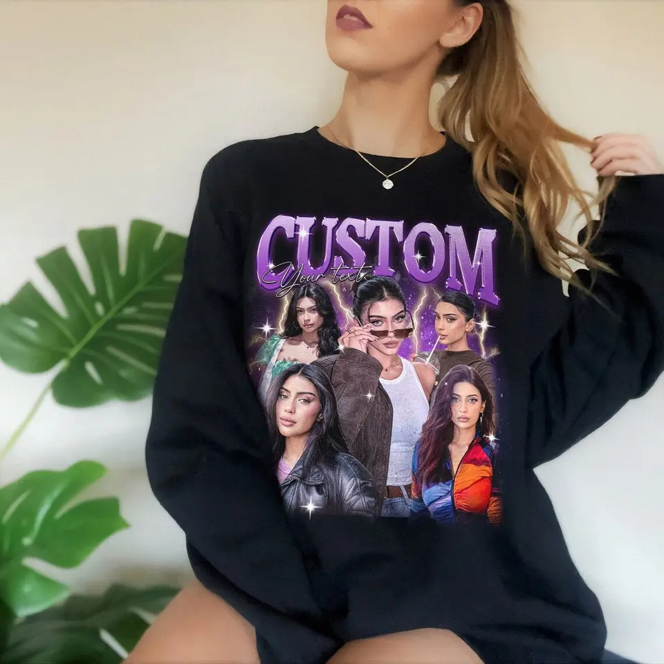Custom Vintage 90s Bootleg Rap Shirt, Shirt With Girlfriend Face, Custom Photo Vintage Shirt, Custom Your Bootleg Shirt, Personalized Shirt
