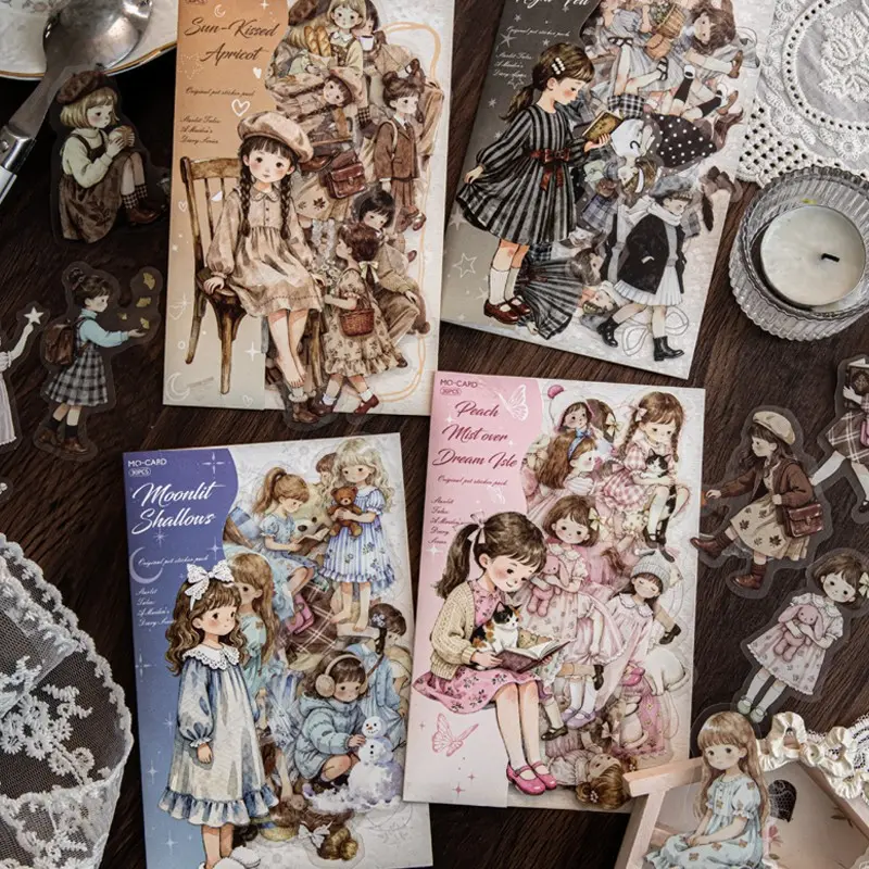 30pcs Starry Dream Fairy Tale Sticker Pack, Girl's Pet Material, Dreamy Hand Account Decoration, Creative Theme DIY Scrapbook Diary Notebook Album Card, Scrapbook Materials