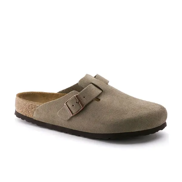 Birkenstock Men's Boston Soft Footbed Taupe Clog Birkenstock Men's Boston Soft Footbed Taupe Clog